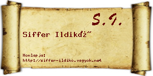 Siffer Ildikó névjegykártya